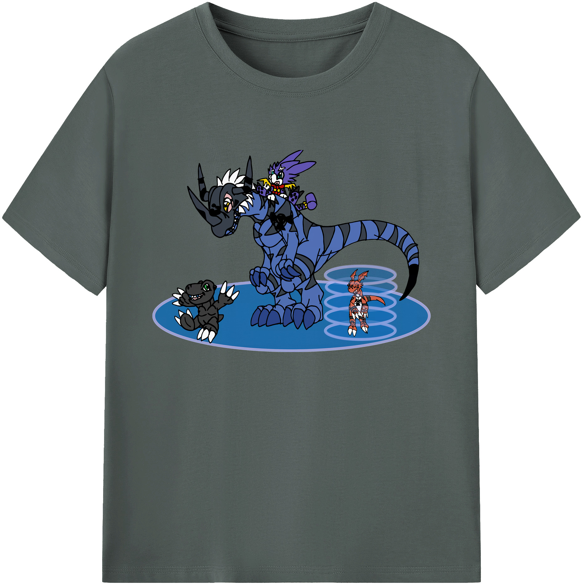 （画像用） Digimon デジタルモンスター/デジモン 綿100％ メンズ半袖Tシャツ｜肌触りやわらか＆通気性